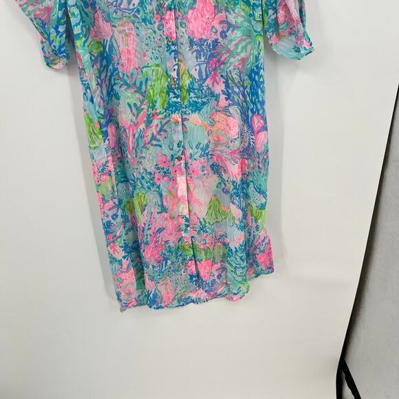 NEW Lilly Pulitzer Fished My Wish Natalie Maxi Coverup Dress colorful Size large - Picture 5 of 11